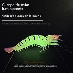 【7 piezas 24 euros】Palitos luminosos de camarones de silicona suave