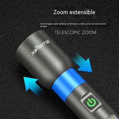 👍👍Linterna láser LED blanca multifuncional, recargable y con zoom telescópico.