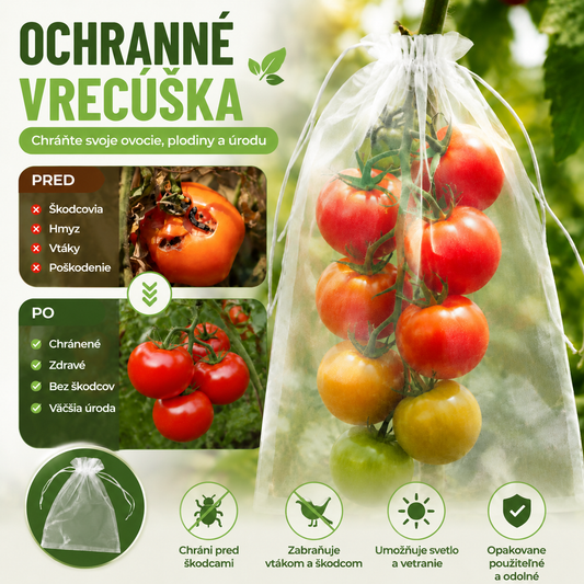 🔥【50 kusov (24*38 cm)】Sieťka proti hmyzu pre ovocné mušky, ochranná sieť pre stromy a vtáky, záhradné sieťové vrecia na ochranu kvetov, rastlín, ovocia a zeleniny