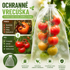 🔥【50 kusov (24*38 cm)】Sieťka proti hmyzu pre ovocné mušky, ochranná sieť pre stromy a vtáky, záhradné sieťové vrecia na ochranu kvetov, rastlín, ovocia a zeleniny