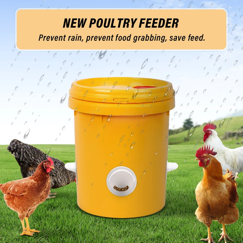 🐓【Puncher + 15 Comederos】Comedero automático para pollos, patos y gansos