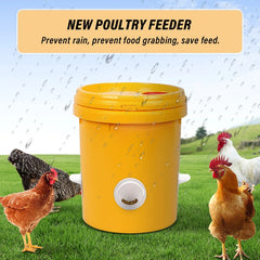 🐓【Puncher + 15 Comederos】Comedero automático para pollos, patos y gansos