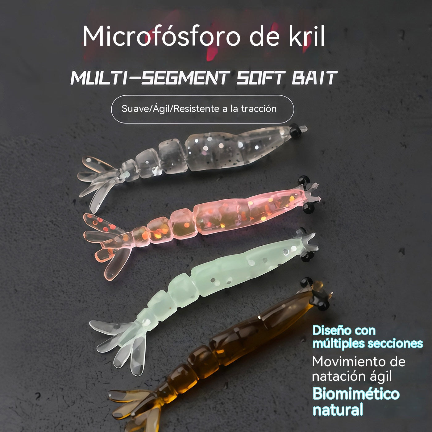 🔥Compre 5 y obtenga 5 gratis（10 cajas - 100 unidades）🎣🦐Cebo de gamba realista de múltiples segmentos para pesca spinning