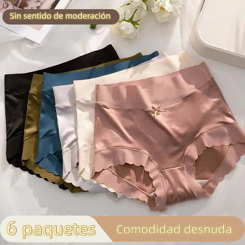 🤩🔥【40-75kg】【Paquete de 3 piezas】✨🩲 Ropa interior de satén de seda suave, transpirable y elegante