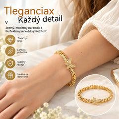 🦋 Ušetrite 50%! ✨ Náramok s motýľom z 18-karátového zlata: jemné články, elegantný povrch ✨