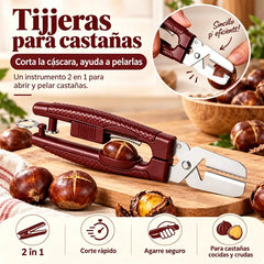 🌰 Herramienta multifunción para abrir y pelar castañas ✂️ | Corte en cruz rápido · Cuchilla dentada · Ranura antideslizante · Seguro y fácil de usar 🛡️