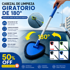 🎁【2 piezas de plástico triangulares + 8 fundas de tela】Kit de limpieza de parabrisas de coche - extensible y giratorio 180°