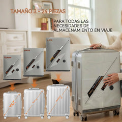 📦 S: 40×54CM + M: 47×64CM (2 uds.) + L: 54×74CM + bomba inalámbrica ⚡Bolsa de compresión al vacío con bomba eléctrica inalámbrica 🔋✨ | Diseño transparente con esquinas redondeadas | Ahorra espacio en segundos