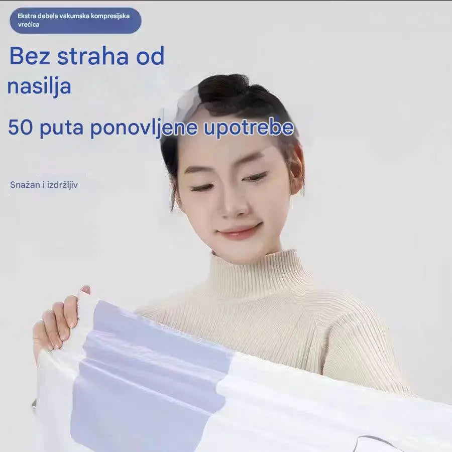 【Set od 5 dijelova】Velika, stlačiva vakuumska vrećica za pohranu: nije potrebna pumpa, nepropusna je i idealna za uštedu prostora u koferima i kod kuće