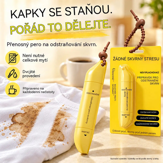 🔥【Kupte jeden, druhý dostanete zdarma】🧼✨ Přenosné oboustranné pero na odstraňování skvrn (není nutné oplachovat), snadno odstraňuje skvrny od oleje, kávy a další skvrny