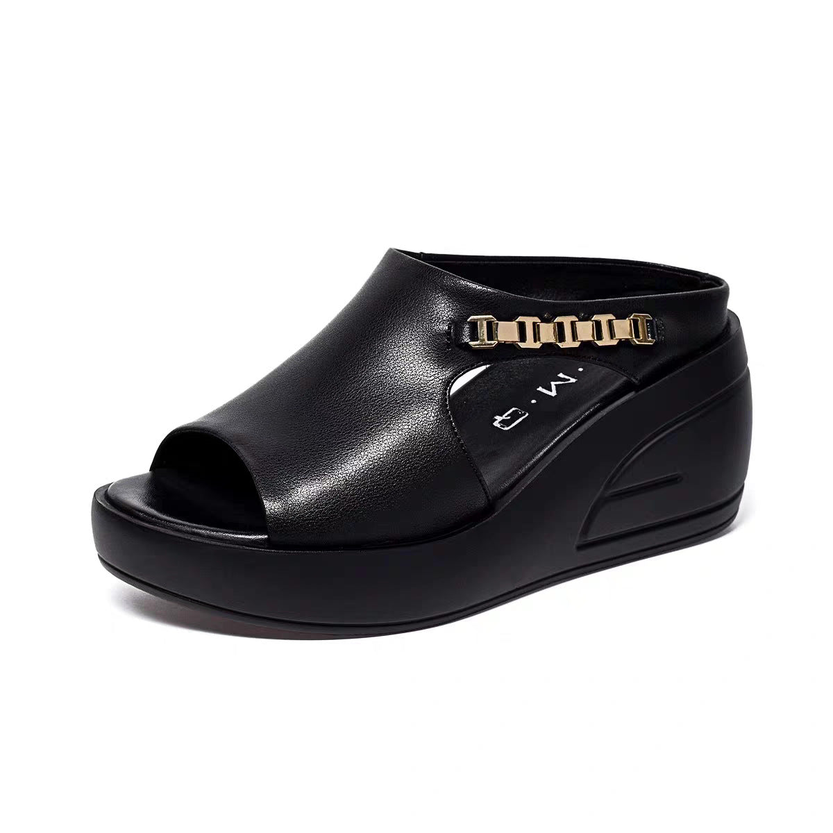 💥【Compra uno y llévate otro gratis】👡【35-42】Sandalias de suela gruesa de cuero genuino de moda