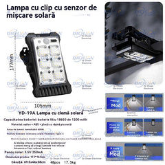 💥Luz solar con sensor de cuerpo humano y clip, resistente al agua💥