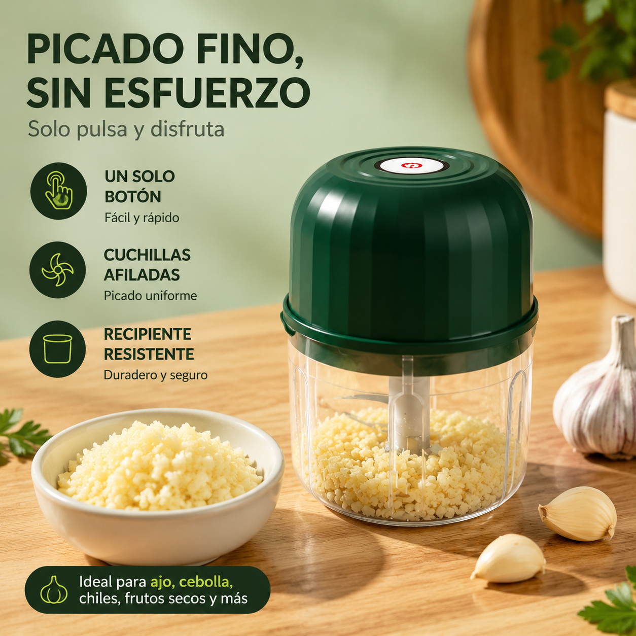 👍👍Mini Picadora Eléctrica de Alimentos Eficiente e Inalámbrica
