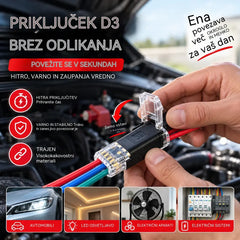 【40 kosov】🏆 Priključek brez spajkanja in brez potrebe po odstranjevanju izolacije; povezava s spajanjem treh žic.