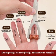 🎁【2 komad】🌿 Masažer za prste od punog drva: Valjci od prirodnog drva pomažu u deblokiranju meridijana zglobova i ublažavanju umora ruku. 🌿
