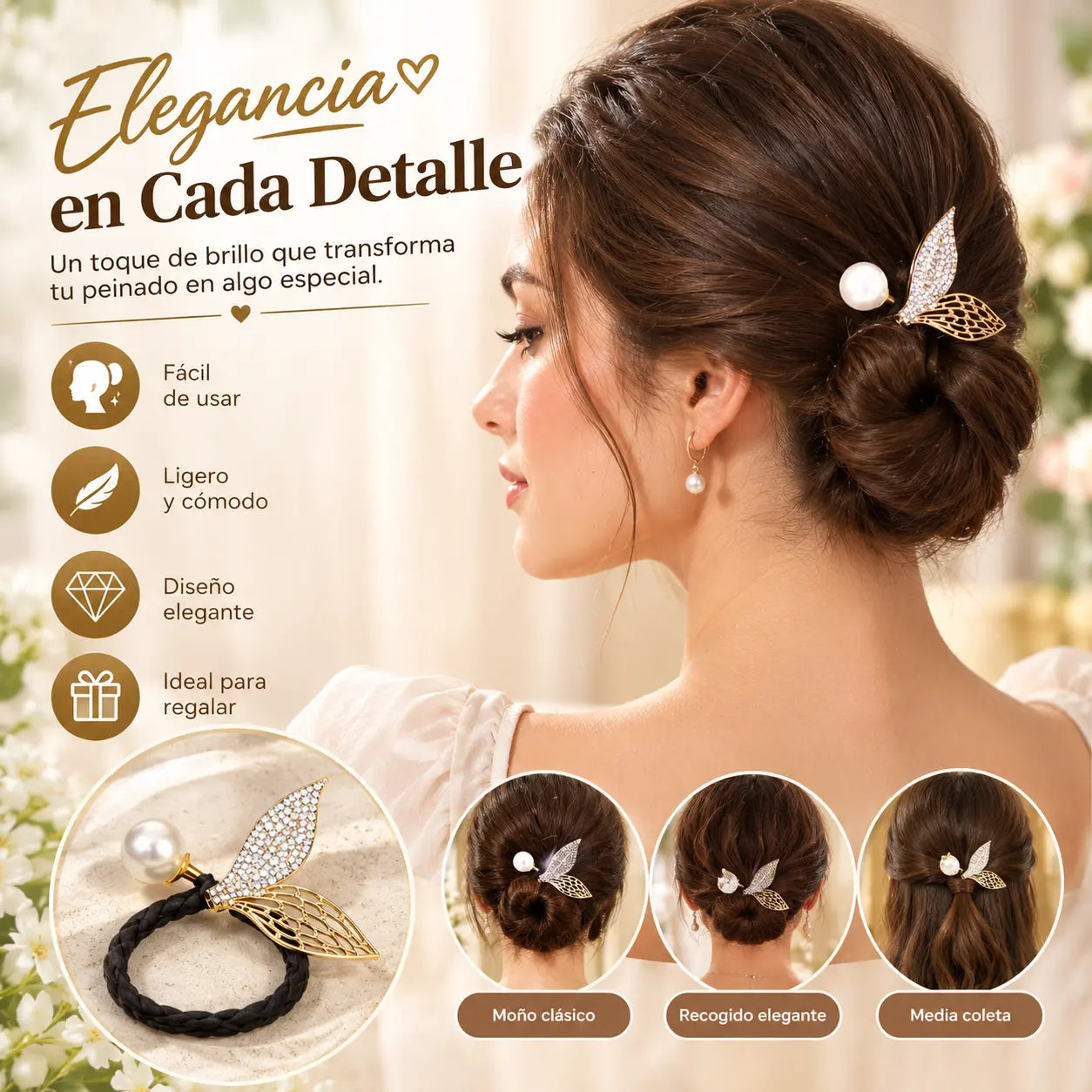 🔥【Compra uno y llévate otro gratis】🌸 Herramienta para moño con diseño de flores y mariposas – Varios estilos disponibles