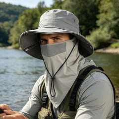 Gorro de pescador transpirable con mascarilla facial desmontable