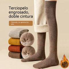 🎁【5 pares】Calcetines largos gruesos de color liso de invierno