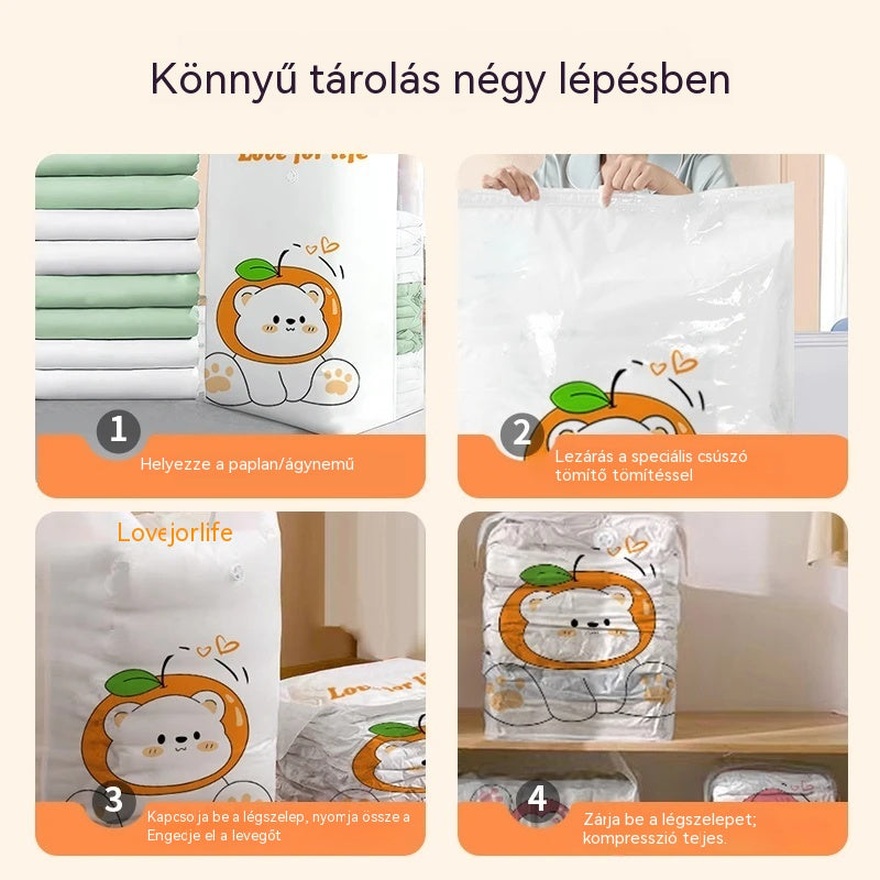 ✨🗃️ 5 darab 9900 Ft -ért 💨 Nagy méretű vákuumos tárolózsák: nem igényel pumpát, szivárgásmentes, ideális helytakarékossághoz bőröndben és otthon ✈️