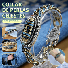 🔥Más vendido ✨ Pulsera retro de plata 925, de seis cifras, turquesa, con mantras y cuentas transferibles