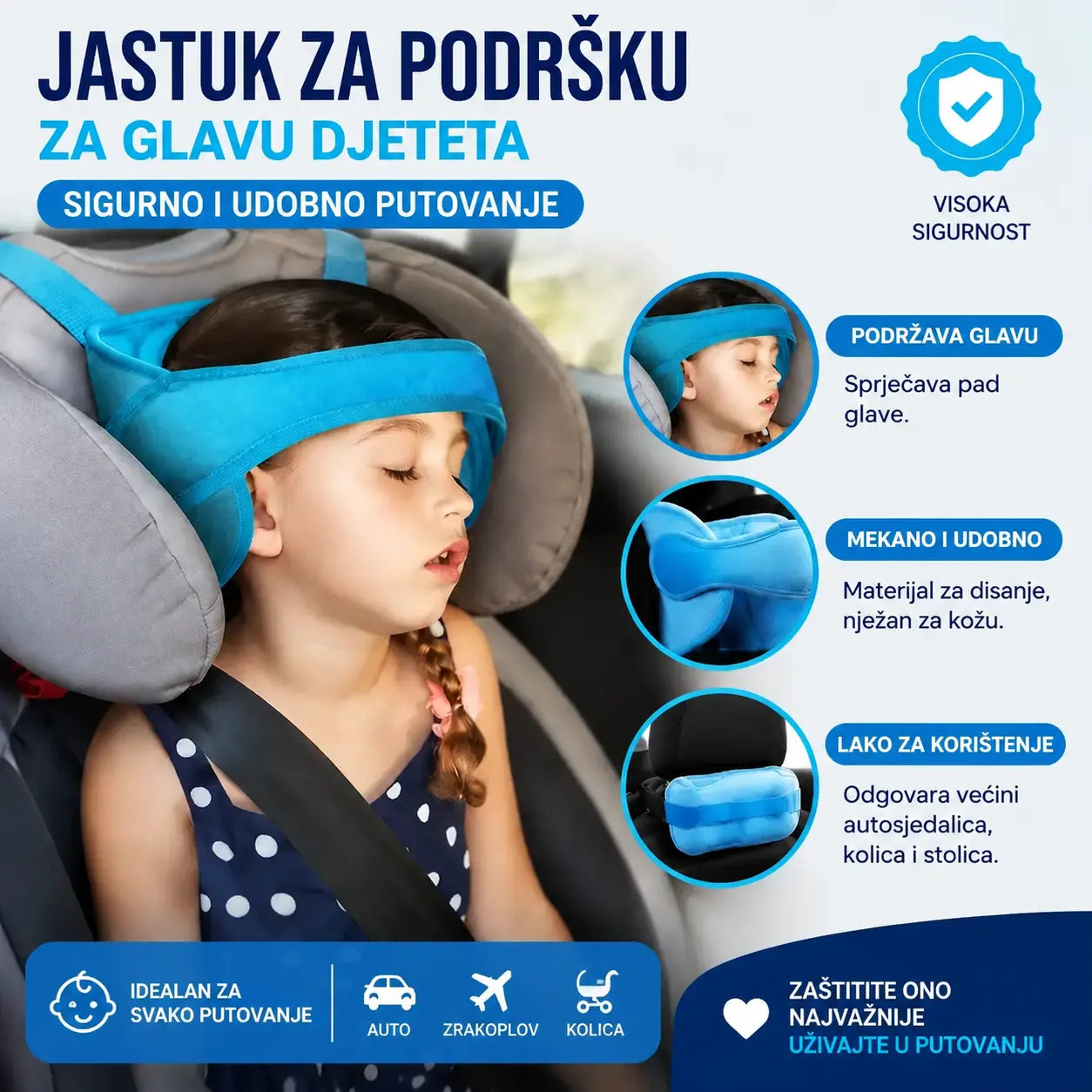 🚗 Iskoristite 50% popusta pri kupnji odmah! 😴 Naslon za glavu za spavanje u automobilu: Podesiv, mekan i pruža dobru potporu, sprječava pad glave, omogućujući vam udobno drijemanje tijekom putovanja. 🛌
