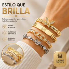 Pulsera de circonita dorada