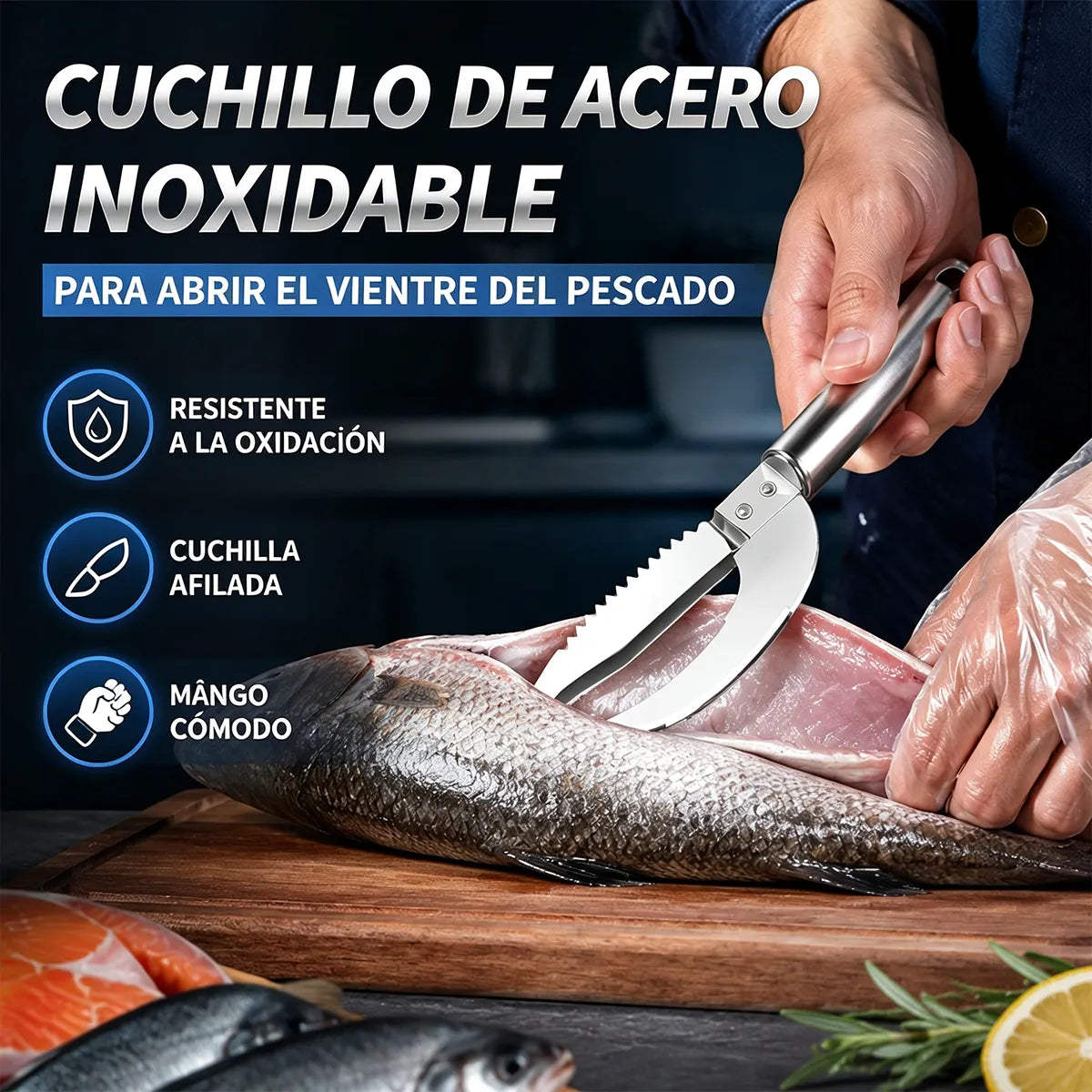 【¡2 unidades a 24 euros !】🔪 Cuchillo multiusos de acero inoxidable para pescado y aves | Escama, abre tripas y limpia intestinos en una sola herramienta de cocina🐟