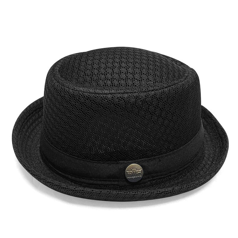 🤠🎩Sombrero de sol de malla transpirable para exteriores, estilo británico, estilo jazz.