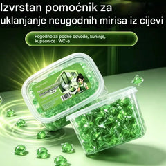 ✨【2 pakiranja (ukupno 100 kapsula)】Kapsule za uklanjanje neugodnih mirisa topive u vodi, posebno osmišljene za uklanjanje mirisa iz odvodnih cijevi – idealno rješenje za sprječavanje širenja neugodnih mirisa u kupaonicama i kuhinjama.