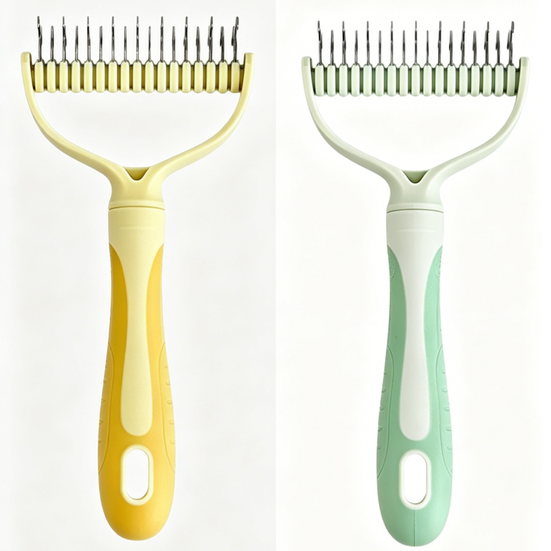 🐶【Compra 1 y llévate 1 gratis（2 piezas）】🧹 Cepillo autolimpiante de doble cara para mascotas: elimina el pelo muerto y reduce la caída del pelo en perros y gatos.