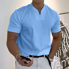 🕺🕺【S-5XL】Camisa de manga corta de algodón elástico para hombre de verano