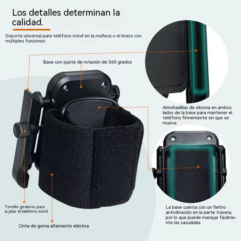 Soporte para teléfono de muñeca, correa universal para la muñeca para correr, practicar deportes, hacer transmisiones en directo y navegar.
