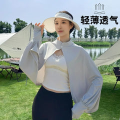 ☀️❄️ Chaqueta Solar de Seda Fría UPF50+ – Fresca, Ligera y Protección Total para el Verano