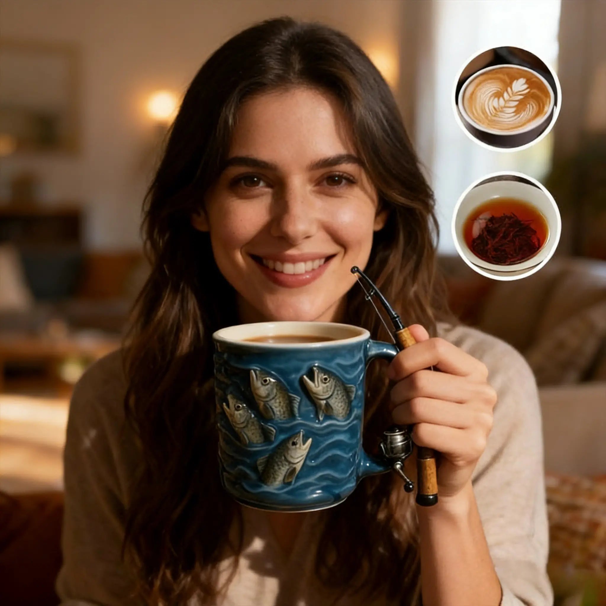 🎣☕Nueva taza de pesca. Una taza creativa hecha de resina, especialmente diseñada para los aficionados a la pesca.