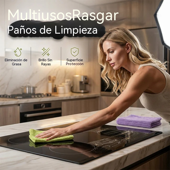 🔥【3 volúmenes 】Rollo de paño de limpieza reutilizable multiusos con hojas desprendibles