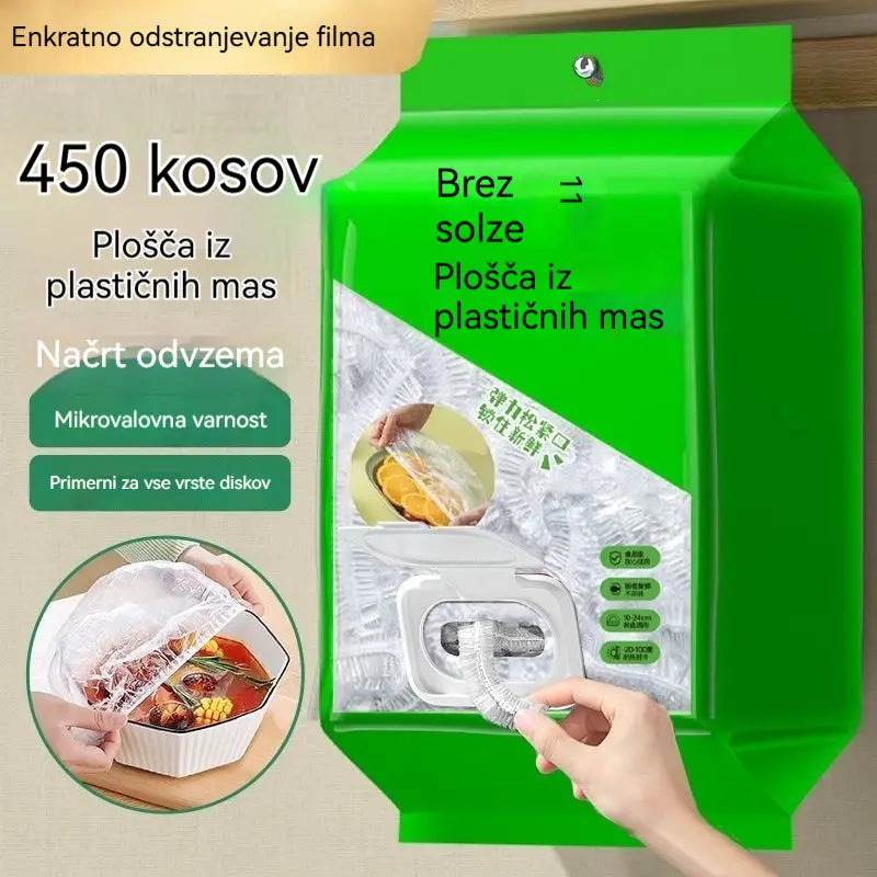 🥗✨ 450 pokrovčkov za enkratno uporabo | Fleksibilni pokrovčki za krožnike, sklede in posode