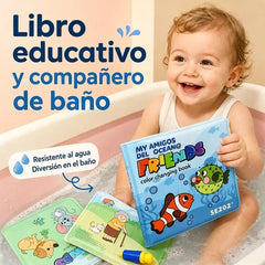 【Compra 1 y llévate 1 gratis】🧸 Libro de tela impermeable para baño que cambia de color – Juguete educativo resistente, irrompible y reutilizable 🌈