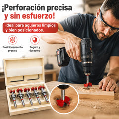 ⚙️【Un juego de 5 piezas】🛠️ Juego de Brocas Forstner Ajustables con Posicionamiento Preciso de Carburo 15-35 mm