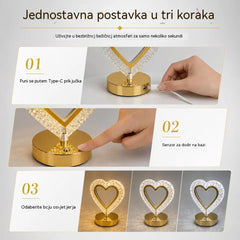 📢📢 50 % popusta! ✨ Staklena noćna lampa geometrijskog oblika: upravljanje dodirom, 3 boje, punjenje putem USB-a, 🏠 ugodna rasvjeta za spavaću sobu.