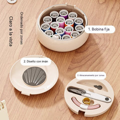 Caja magnética para agujas e hilos, caja de herramientas portátil para agujas e hilos de uso doméstico.