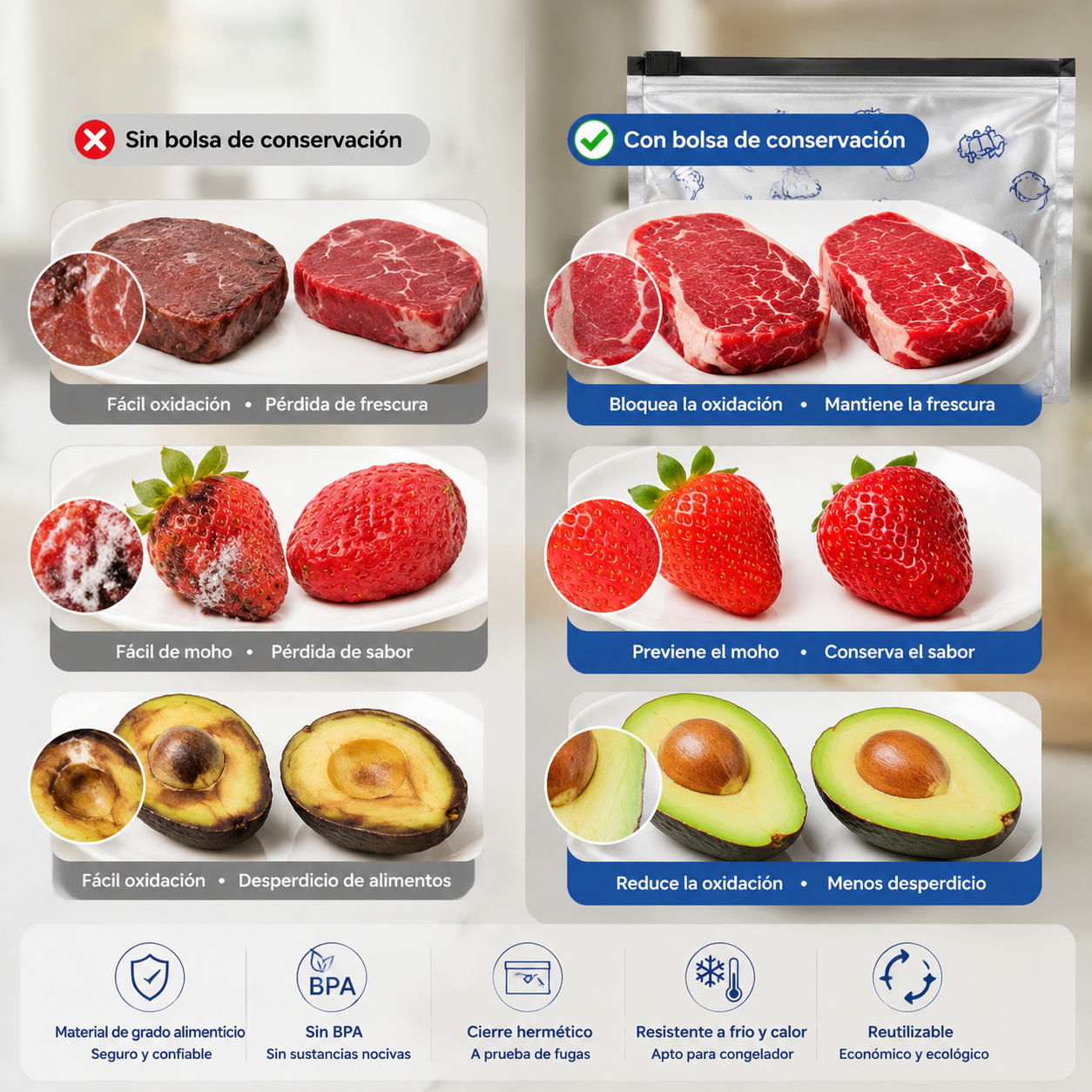 🔥🔥【30 PCS】🔥🔥Bolsas de papel de aluminio antibacterianas para conservar alimentos en el hogar, súper prácticas de usar, con un excelente efecto de conservación.