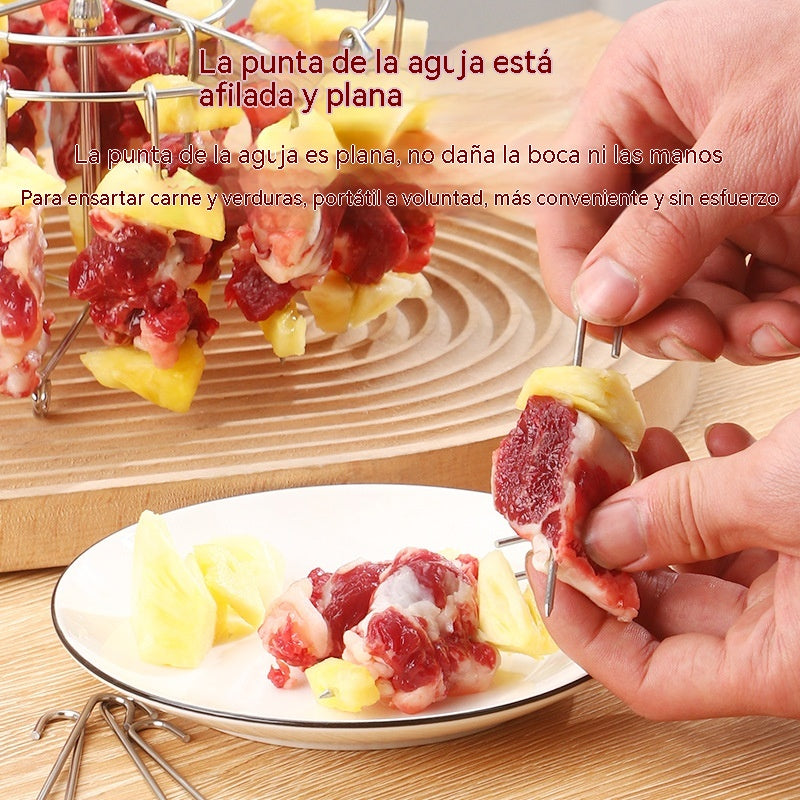 🔥Compre 1 y obtenga 1 gratis（2 juegos）✨Parrilla de acero inoxidable para brochetas🍢