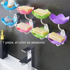 [2 piezas 26 euro] Jabonera con forma de loto, sin necesidad de taladrar, de montaje en pared, con doble capa y escurridor.