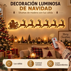 🦌✨ Silueta de Reno LED para Pared | Decoración Navideña Luminosa | Adorno de Pared con Luz Cálida para Hogar y Oficina 🎄