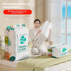 🧳【Juego de 5 piezas】💨 Bolsa de almacenamiento al vacío grande y compresible: no requiere bomba, es a prueba de fugas e ideal para ahorrar espacio en maletas y en casa ✈️