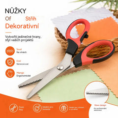 ✂️ Viacúčelové nožnice na rezanie s cikcakovou strihacou hranou – na látky, papier a remeslá 🧵