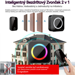🔔🏠 Inteligentný Bezdrôtový Zvonček 2 v 1 – Bez Káblov, Vodoodolný a Jednoduchý na Inštaláciu