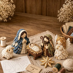 ✨ Kit de costura para hacer un belén de patchwork (incluye materiales de costura)