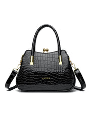Elegante bolso de mano para mujer de piel de cocodrilo
