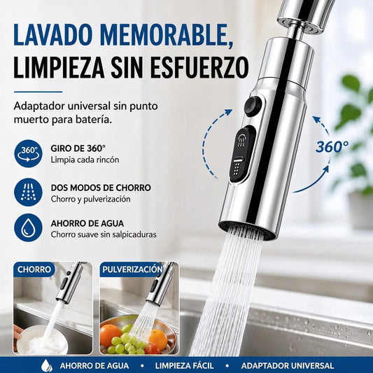 🚰🔥Boquilla de Filtro para Grifo con Giro de 360°